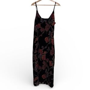 Rachel Zoe Black and Red Floral Maxi Dress